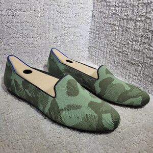 Rothy's The Loafer Olive Camo Green Round Toe Flat Shoes Women's Size 6.5